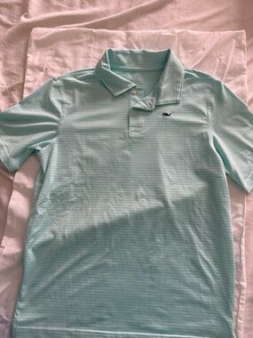 Vineyard Vines Kids Aqua Striped Polo